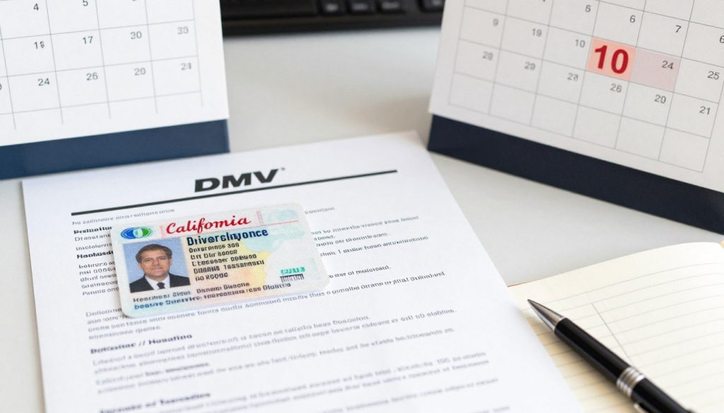 California driver's license and DMV hearing documents related to DUI defense Los Angeles