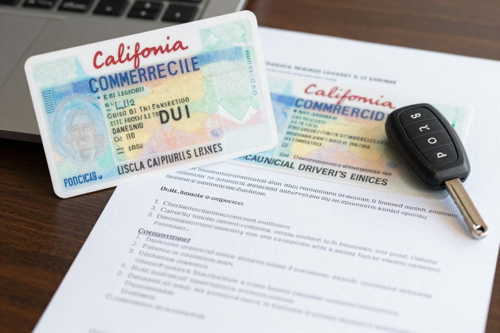 Commercial driver's license and commercial vehicle involved in DUI case