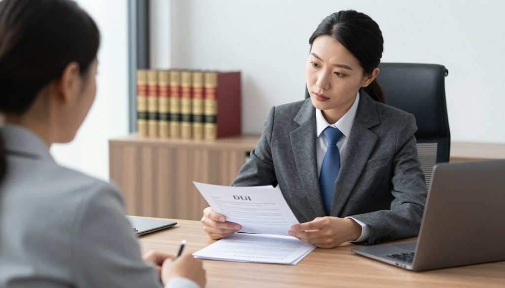 DUI Esq attorney consulting with client about DUI case